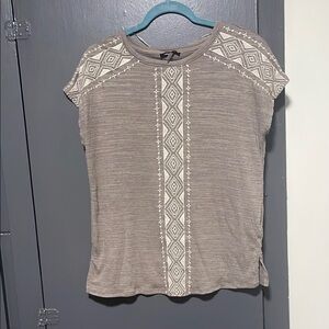 Women's Tan Patterned Top